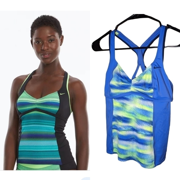 NIKE frequency racerback tankini top - Picture 1 of 8